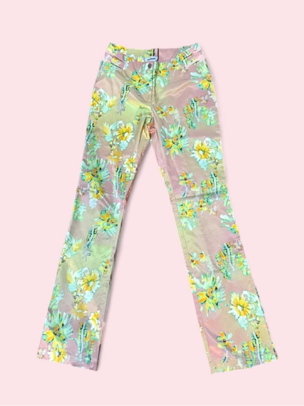 Weekday Floral Pastel Green & Yellow Trousers